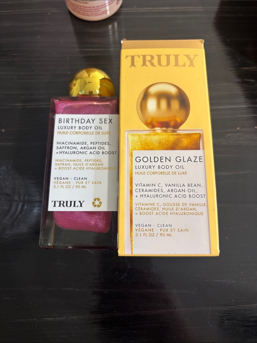 TRULY luxury Body Oil bundle- golden glaze & birthday sex- both new
